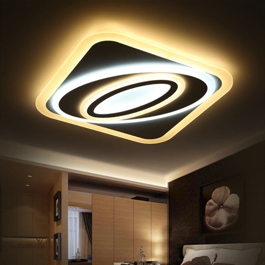 Kids Room Led Ceiling Light - Spacetime Wormhole Flush Mount Acrylic (21.5 38 47) Modern Warm/White