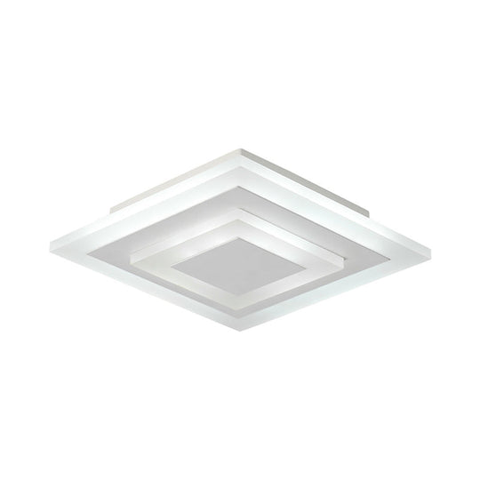 Simple Small Round/Square Ceiling Lamp In White/Coffee Acrylic With Warm/White Led For Corridor