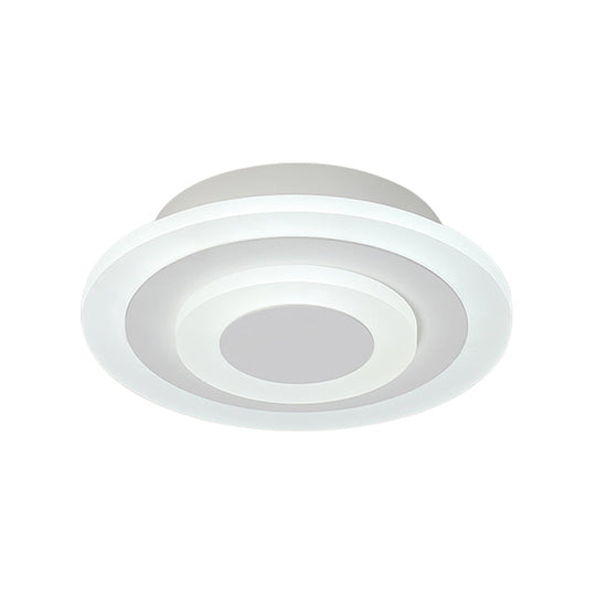 Simple Small Round/Square Ceiling Lamp In White/Coffee Acrylic With Warm/White Led For Corridor