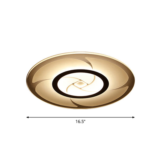 Modern Pinwheel Pattern Disc Thin Ceiling Light - 16.5/24.5/31 W Led Flush Mounted Lamp White