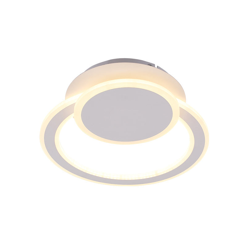 Modern White/Green Hoop Led Ceiling Light With Warm/White Lighting For Bedroom