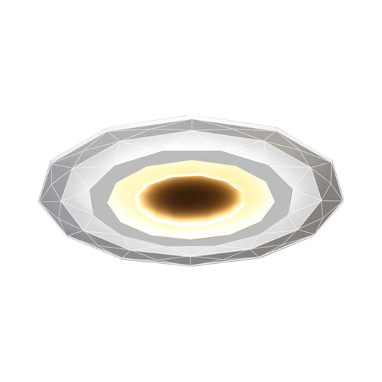 Minimalist Flush Mount LED Ceiling Lamp in White with Ultrathin Design & Acrylic Finish