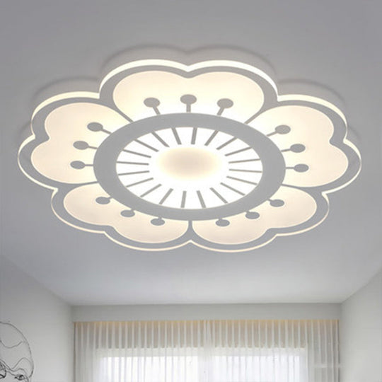 Minimalist Flush Mount LED Ceiling Lamp in White with Ultrathin Design & Acrylic Finish