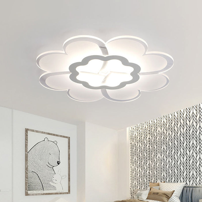 Minimalist Flush Mount LED Ceiling Lamp in White with Ultrathin Design & Acrylic Finish