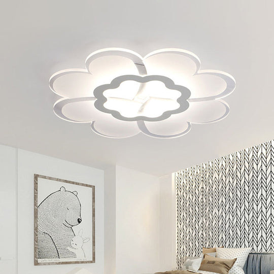 Minimalist Flush Mount Led Ceiling Lamp In White With Ultrathin Design & Acrylic Finish