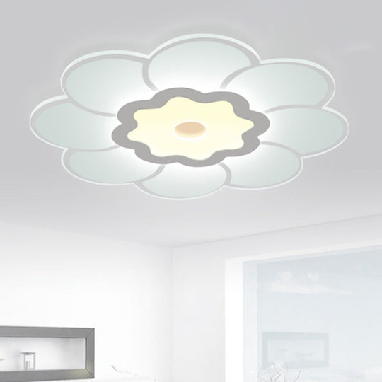 Minimalist Flush Mount LED Ceiling Lamp in White with Ultrathin Design & Acrylic Finish