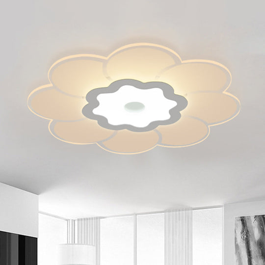 Minimalist Flush Mount LED Ceiling Lamp in White with Ultrathin Design & Acrylic Finish