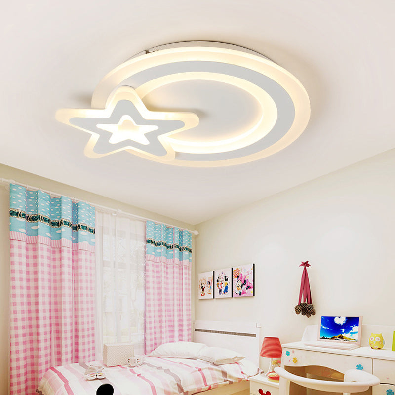 Ultra-Thin LED Nordic Ceiling Lamp - Triangle/Heart/Star Design, White Light, Acrylic Shade