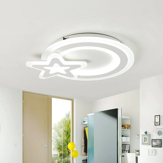 Ultra-Thin LED Nordic Ceiling Lamp - Triangle/Heart/Star Design, White Light, Acrylic Shade