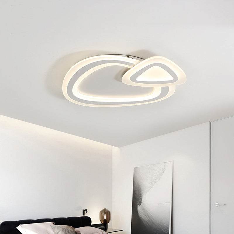 Ultra-Thin LED Nordic Ceiling Lamp - Triangle/Heart/Star Design, White Light, Acrylic Shade