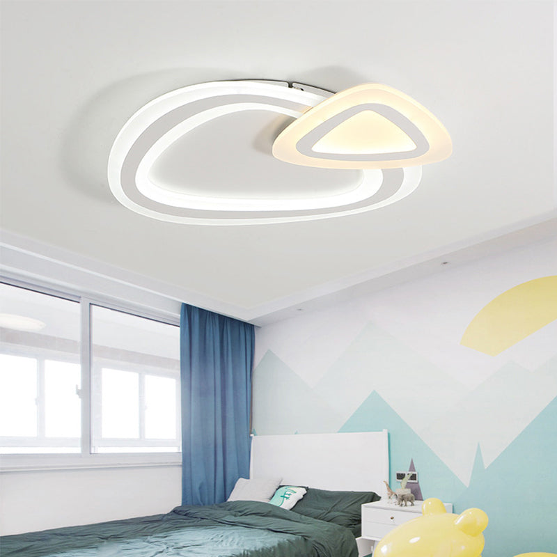 Ultra-Thin LED Nordic Ceiling Lamp - Triangle/Heart/Star Design, White Light, Acrylic Shade