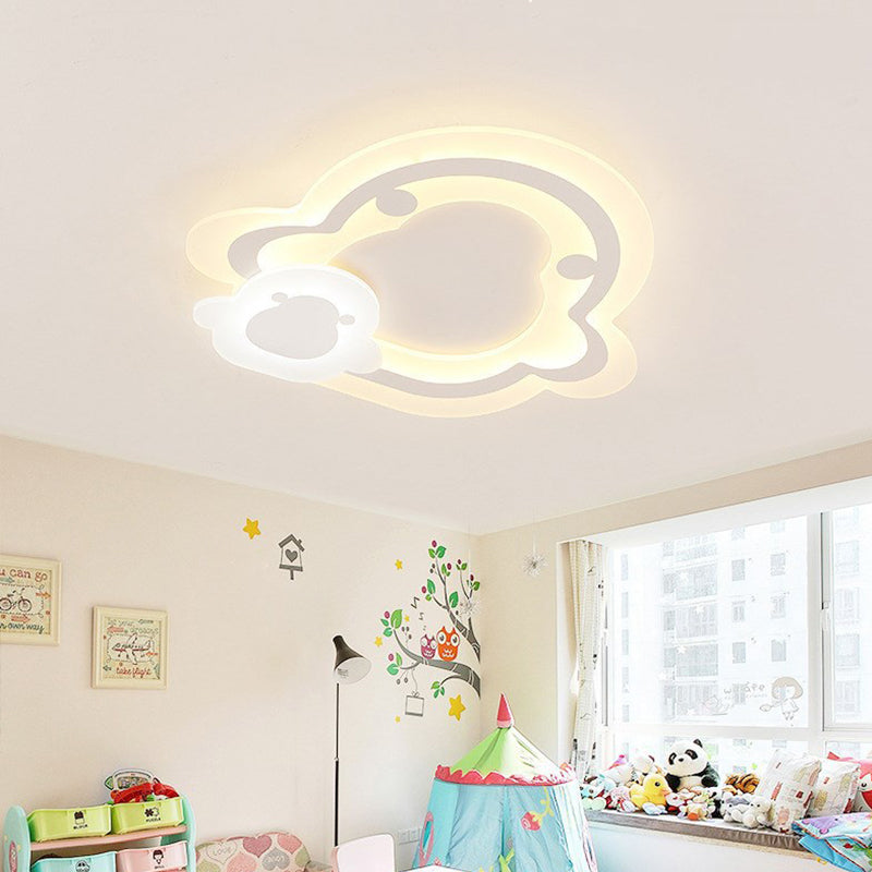 Ultra-Thin Led Nordic Ceiling Lamp - Triangle/Heart/Star Design White Light Acrylic Shade / Penguin