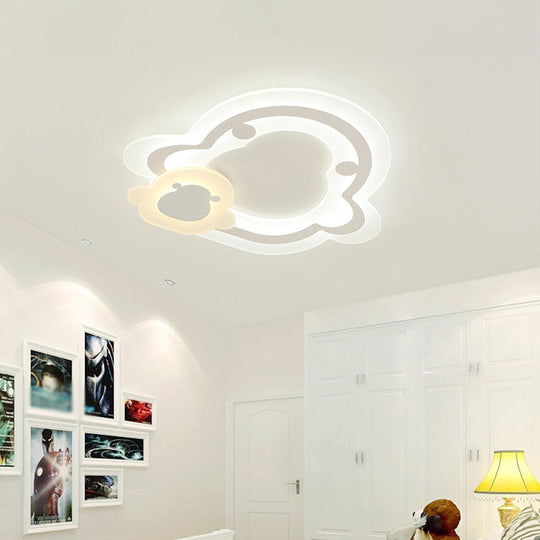 Ultra-Thin LED Nordic Ceiling Lamp - Triangle/Heart/Star Design, White Light, Acrylic Shade