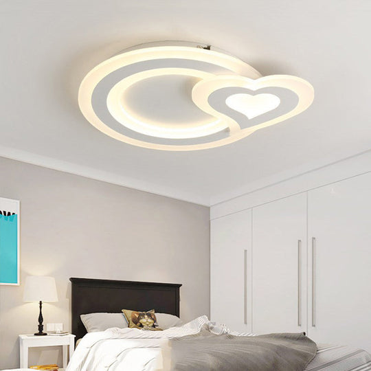 Ultra-Thin LED Nordic Ceiling Lamp - Triangle/Heart/Star Design, White Light, Acrylic Shade