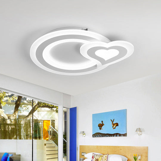 Ultra-Thin LED Nordic Ceiling Lamp - Triangle/Heart/Star Design, White Light, Acrylic Shade