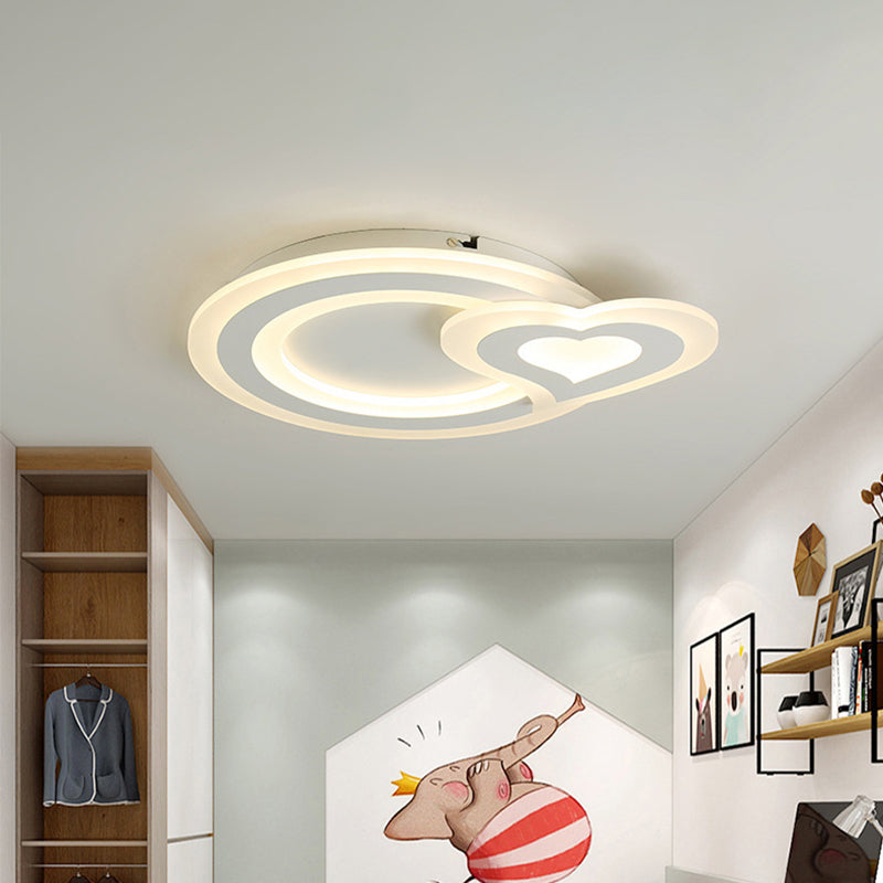 Ultra-Thin Led Nordic Ceiling Lamp - Triangle/Heart/Star Design White Light Acrylic Shade