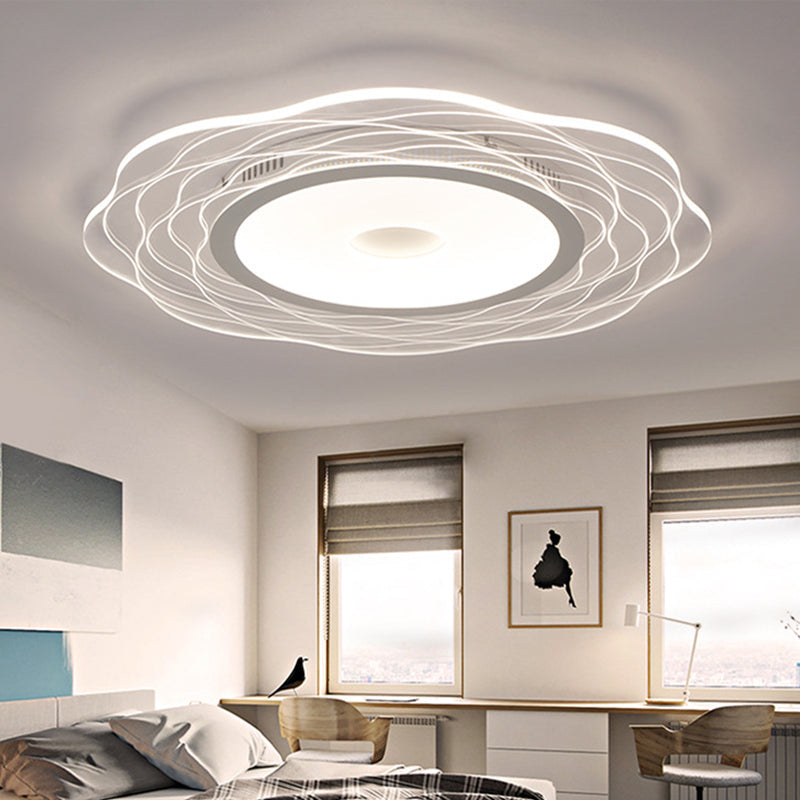 Scalloped Acrylic Led Ceiling Lamp - Super-Thin & Minimalist Design In Warm/White Light Size