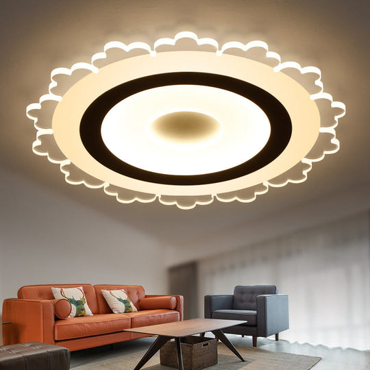 Minimalist LED Flower Ceiling Light in White - 8"/16.5"/31" Width