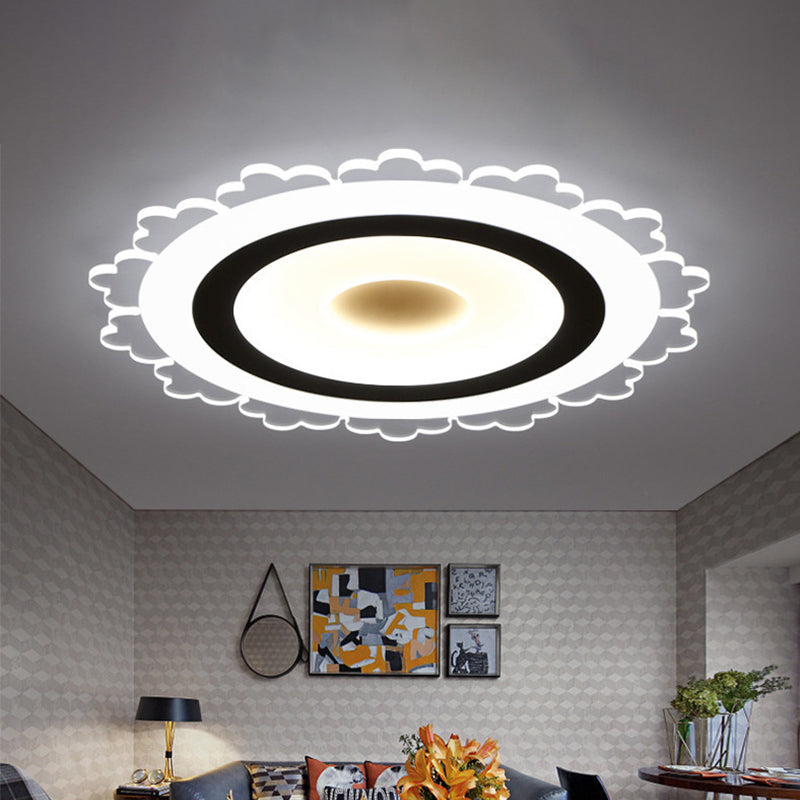 Minimalist LED Flower Ceiling Light in White - 8"/16.5"/31" Width