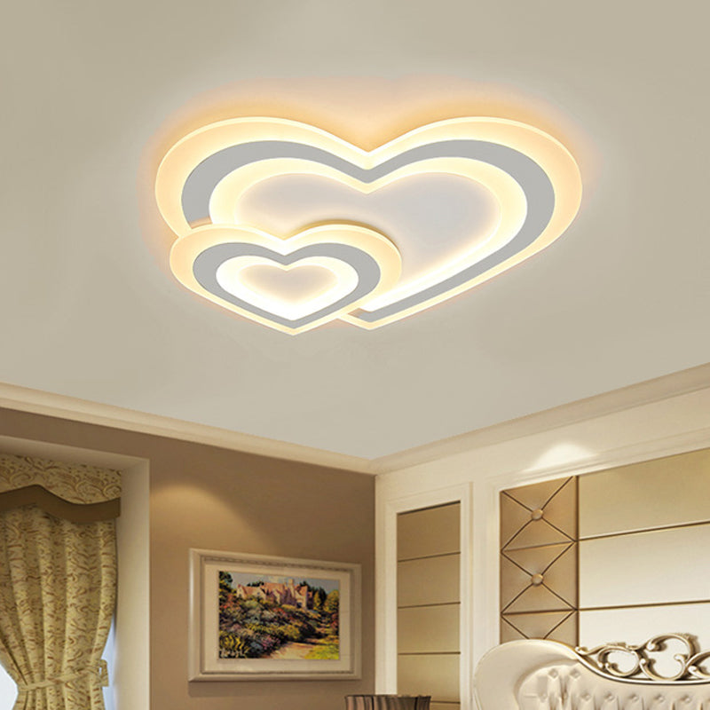 Cartoon Acrylic Kids Bedroom Led Ceiling Lamp - Star/Cloud/Loving Heart Design Warm/White Light