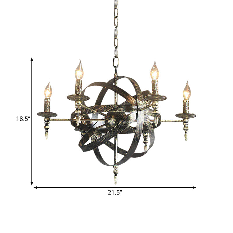 Vintage Cage Chandelier With Metallic Candle Light And 6/8 Heads For Restaurant Ceiling In