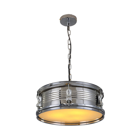 Industrial Drum Chandeliers - 3-Bulb Pendant Light For Living Room