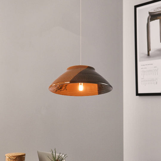 Antique Ceramic Hanging Light - Single Suspension Lamp For Corridor