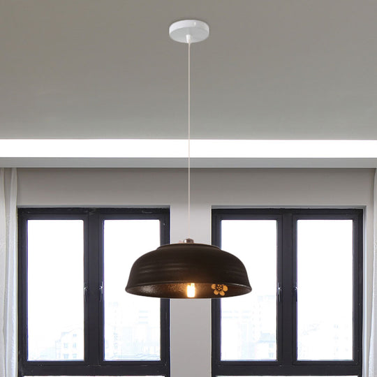 Antique Ceramic Hanging Light - Single Suspension Lamp For Corridor Black