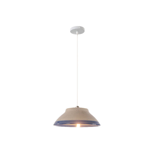 Antique Ceramic Hanging Light - Single Suspension Lamp For Corridor