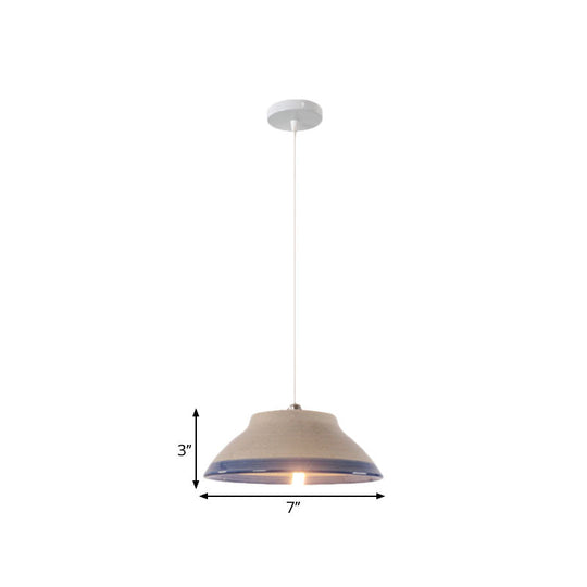 Antique Ceramic Hanging Light - Single Suspension Lamp For Corridor