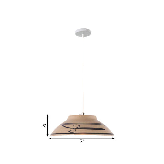 Antique Ceramic Hanging Light - Single Suspension Lamp For Corridor