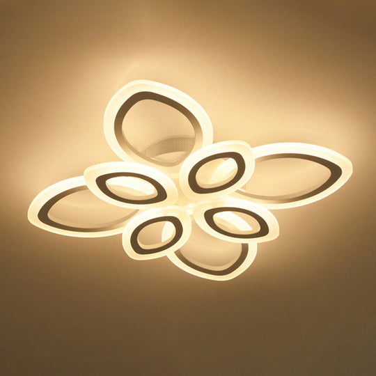 Acrylic Led Flush Mount Ceiling Light In Modern White - Available 3 Widths