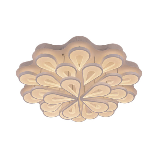 Stylish Raindrop Flushmount Acrylic Led Ceiling Light: Modern Blossom Design - Warm/White Light