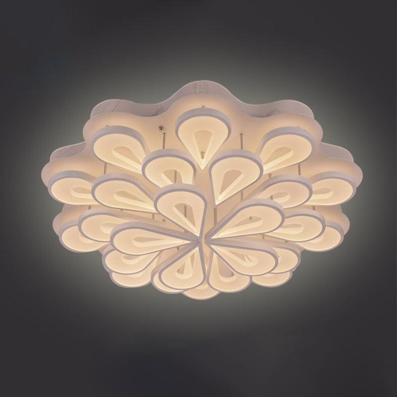 Stylish Raindrop Flushmount Acrylic Led Ceiling Light: Modern Blossom Design - Warm/White Light