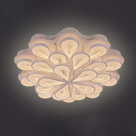 Stylish Raindrop Flushmount Acrylic Led Ceiling Light: Modern Blossom Design - Warm/White Light