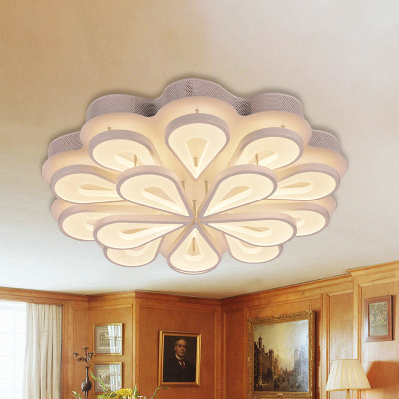 Stylish Raindrop Flushmount Acrylic Led Ceiling Light: Modern Blossom Design - Warm/White Light