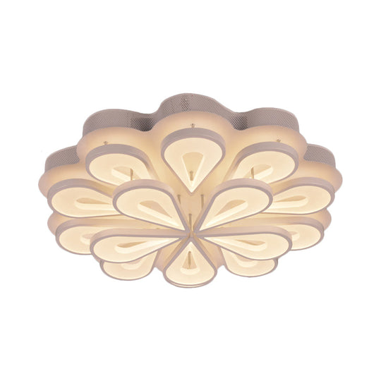 Stylish Raindrop Flushmount Acrylic Led Ceiling Light: Modern Blossom Design - Warm/White Light