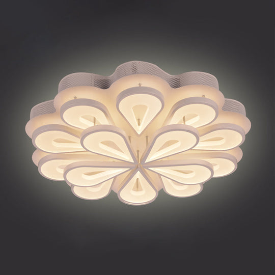 Stylish Raindrop Flushmount Acrylic Led Ceiling Light: Modern Blossom Design - Warm/White Light