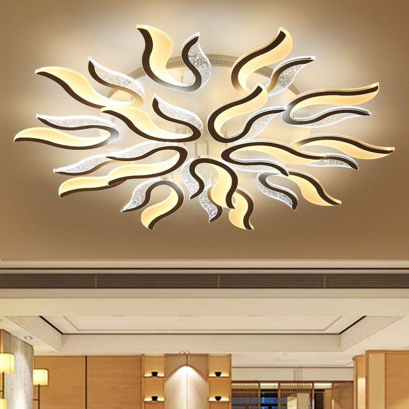 Flame Flower Led Ceiling Fixture - Modern & Creative Design Warm/White Light 31.5/39/49 Wide White /