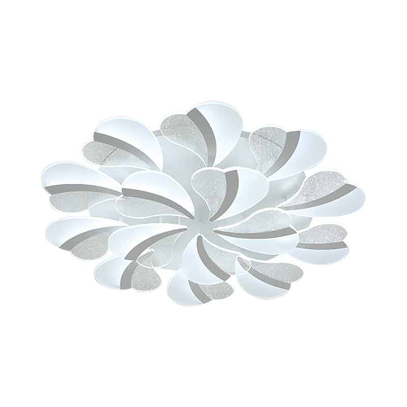 Modern Heart-Shaped LED Ceiling Lamp - Acrylic, Flush Mount Light for Living Room with 5/9/15 Warm/White Lights