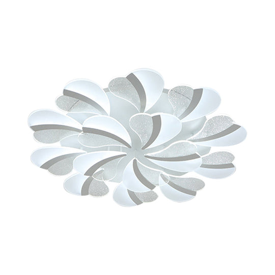 Modern Heart-Shaped LED Ceiling Lamp - Acrylic, Flush Mount Light for Living Room with 5/9/15 Warm/White Lights