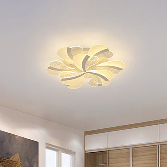 Modern Heart-Shaped Led Ceiling Lamp - Acrylic Flush Mount Light For Living Room With 5/9/15