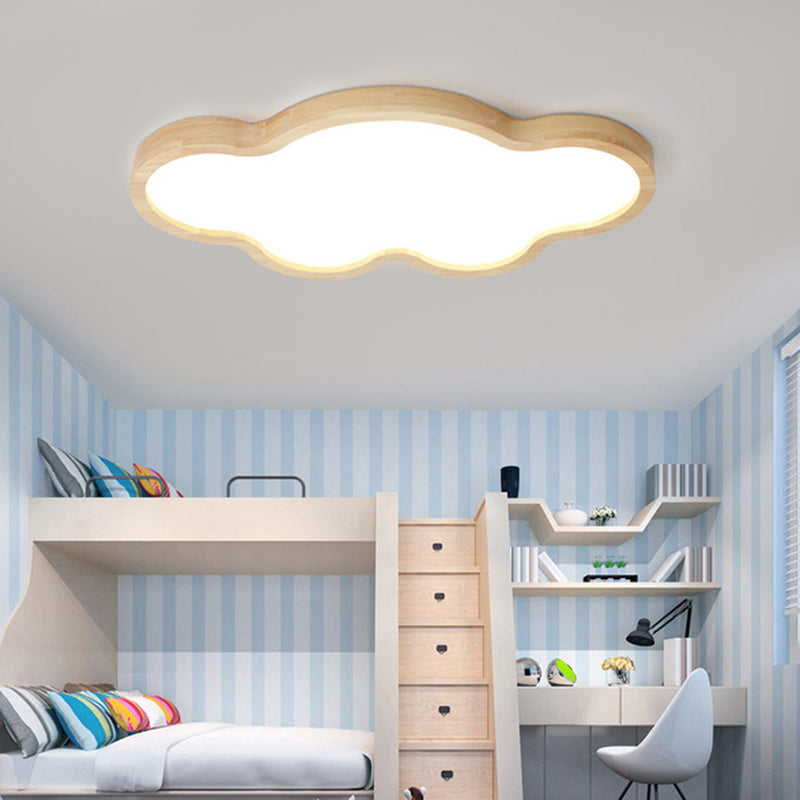 Minimalist Cloud-Themed Beige Ceiling Light For Kindergarten