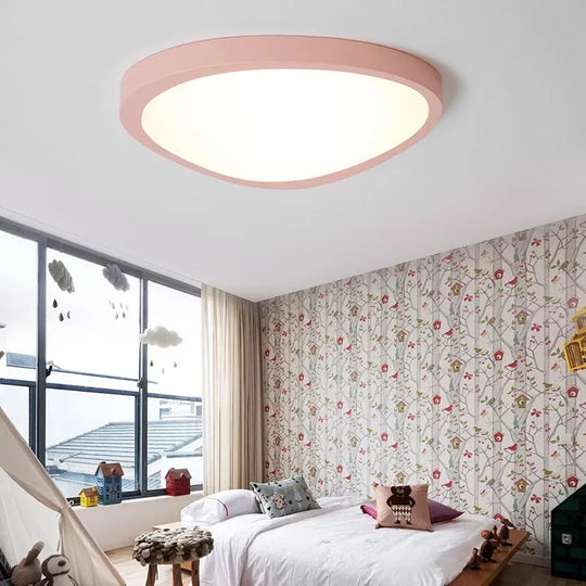 Macaron Loft Acrylic Triangle LED Flush Ceiling Light for Baby Room - Candy Colored Lamp