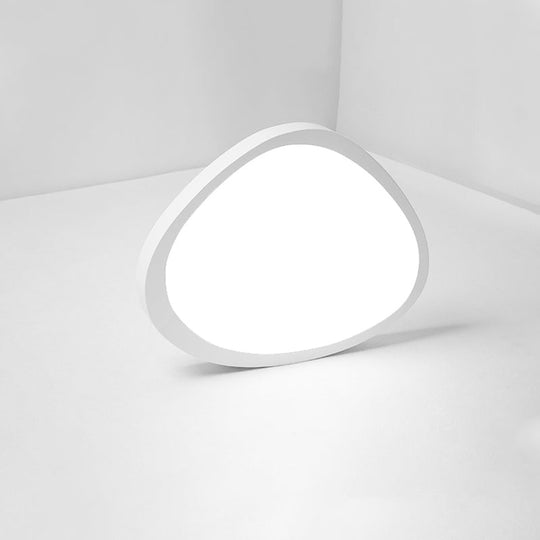 Macaron Loft Acrylic Triangle Led Flush Ceiling Light For Baby Room - Candy Colored Lamp White / 18