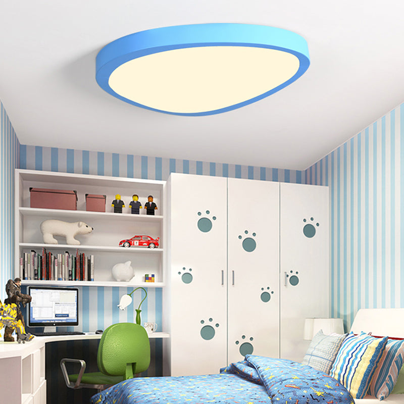 Macaron Loft Acrylic Triangle LED Flush Ceiling Light for Baby Room - Candy Colored Lamp