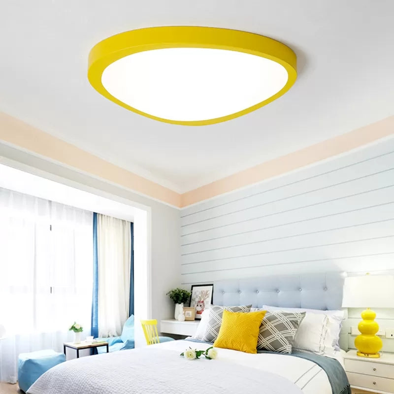 Macaron Loft Acrylic Triangle LED Flush Ceiling Light for Baby Room - Candy Colored Lamp