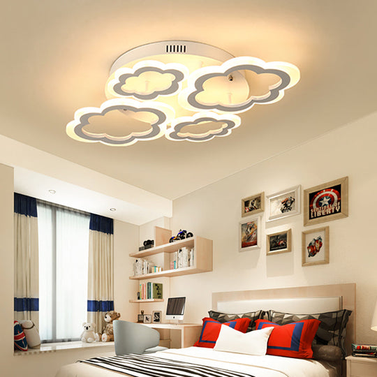 White Cloud Ceiling Light for Kids' Nordic Bedroom Décor