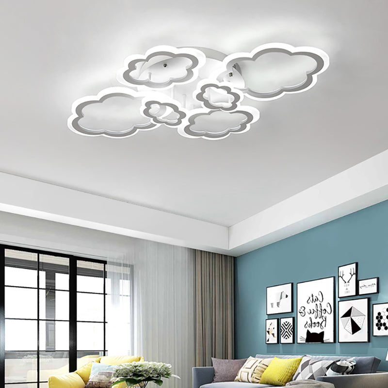 White Cloud Ceiling Light for Kids' Nordic Bedroom Décor