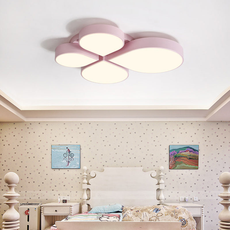 Petite Macaron Style LED Flush Ceiling Light for Kindergarten with Flat Petal Design